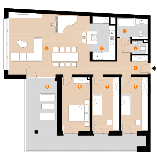 apartament 114 m kw. SI D_1.4